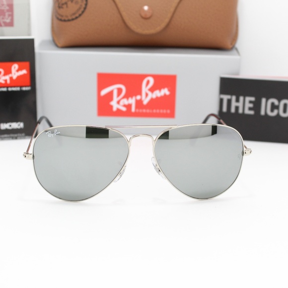 RAY-BAN RB 3025 W3277 SILVER FLASH AVIATORS - Picture 2 of 8